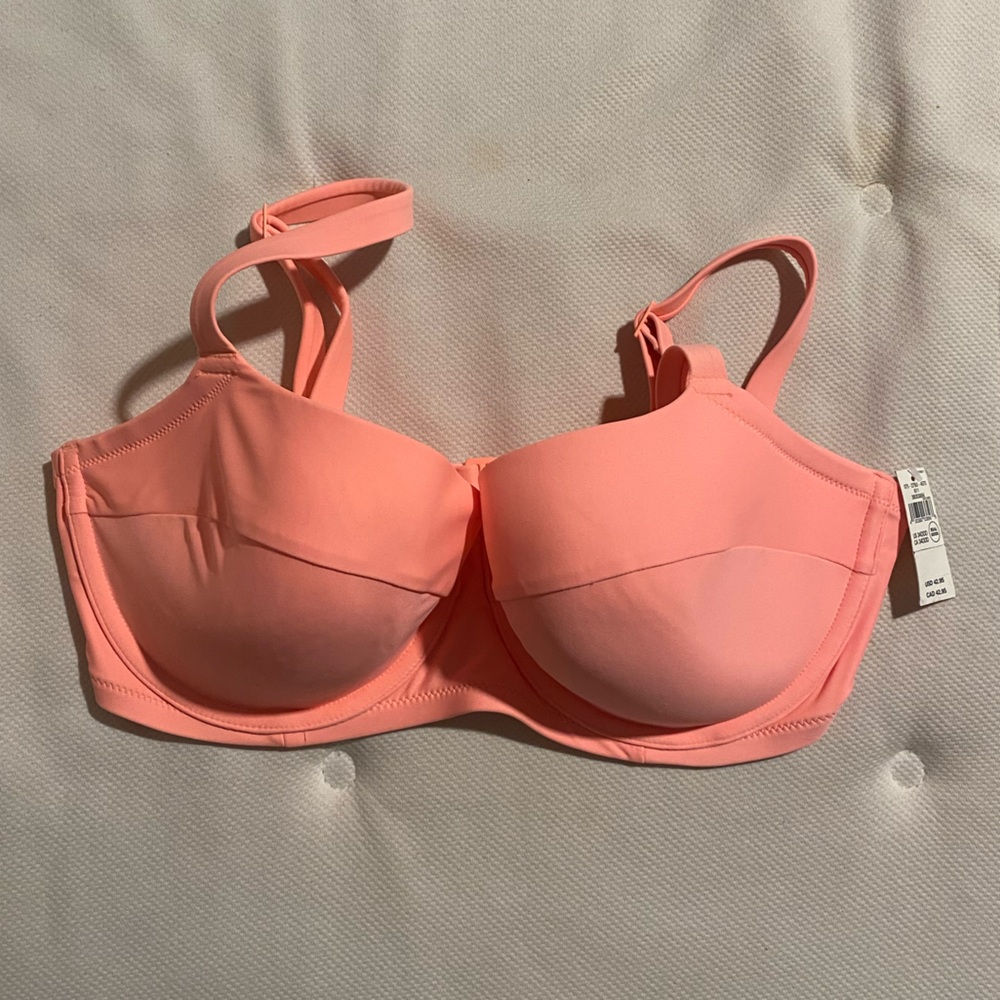 ✨ Aerie Coral Lightly Lined Underwire Bikini Top NWT